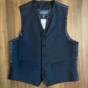 Black striped men’s vest, never worn, size small